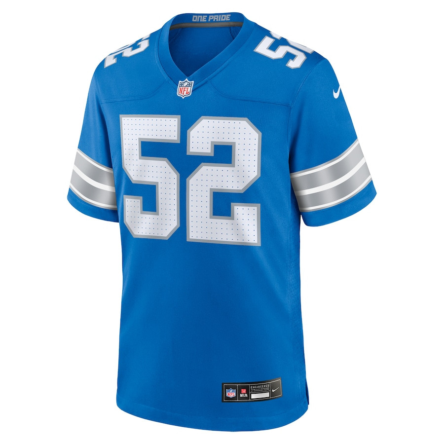 Alternative view of Netane Muti #52 Detroit Lions Game Jersey - Men's | Blue