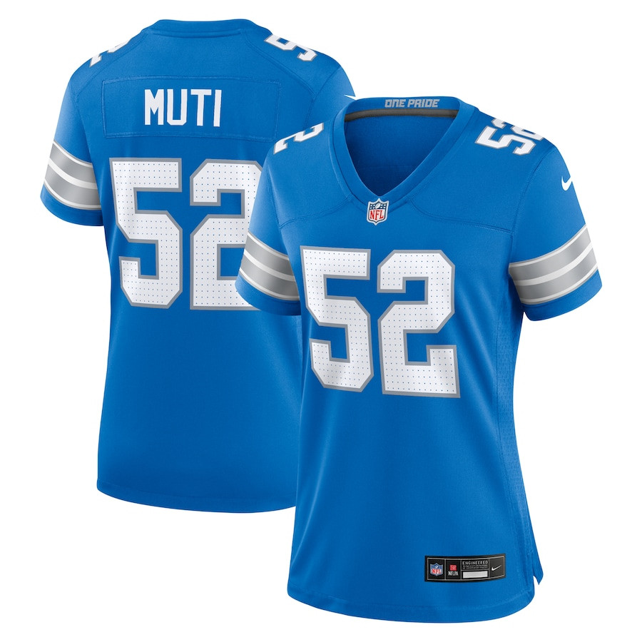 Netane Muti #52 Detroit Lions Game Jersey - Women's | Blue