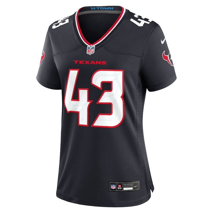 Alternative view of Neville Hewitt #43 Houston Texans Game Jersey - Women's | Navy