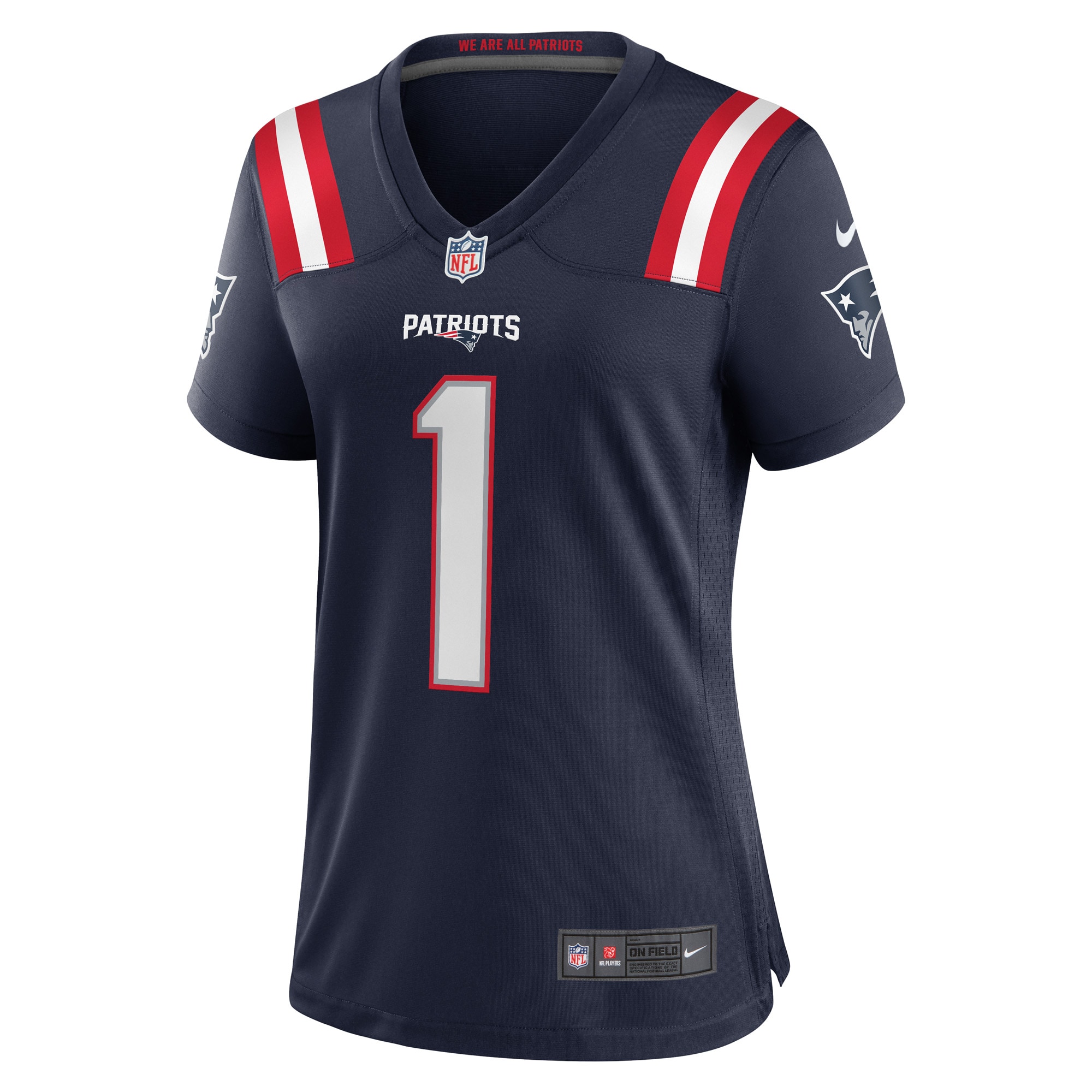 Alternative view of New England Patriots Number #1 New England Patriots Game Jersey - Women's
