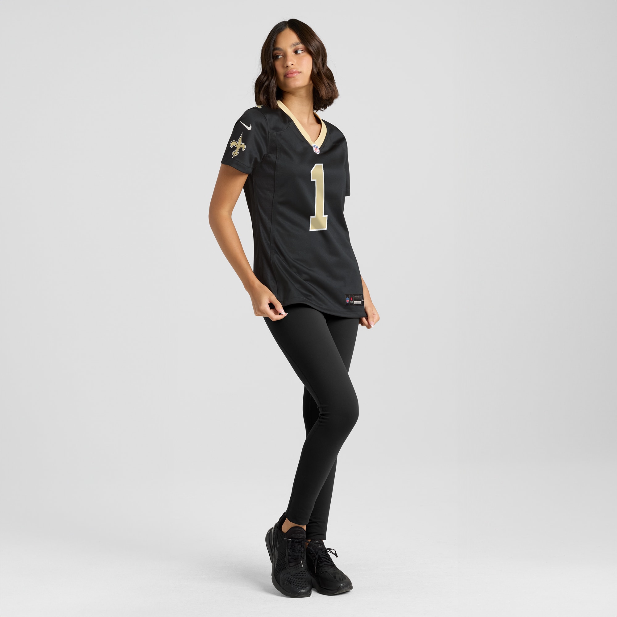 New Orleans Saints Number #1 New Orleans Saints Game Jersey - Women's - Image 4