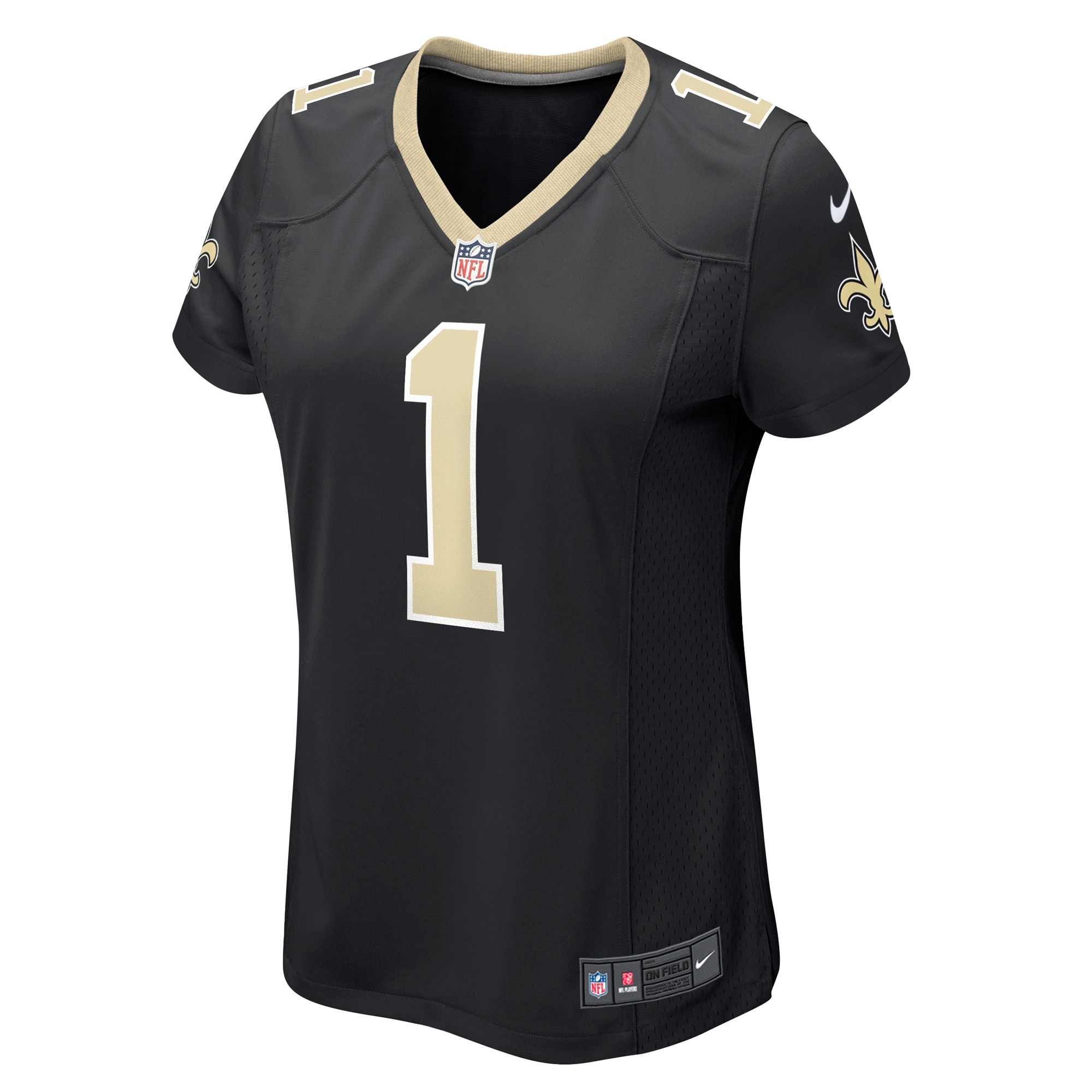 Alternative view of New Orleans Saints Number #1 New Orleans Saints Game Jersey - Women's