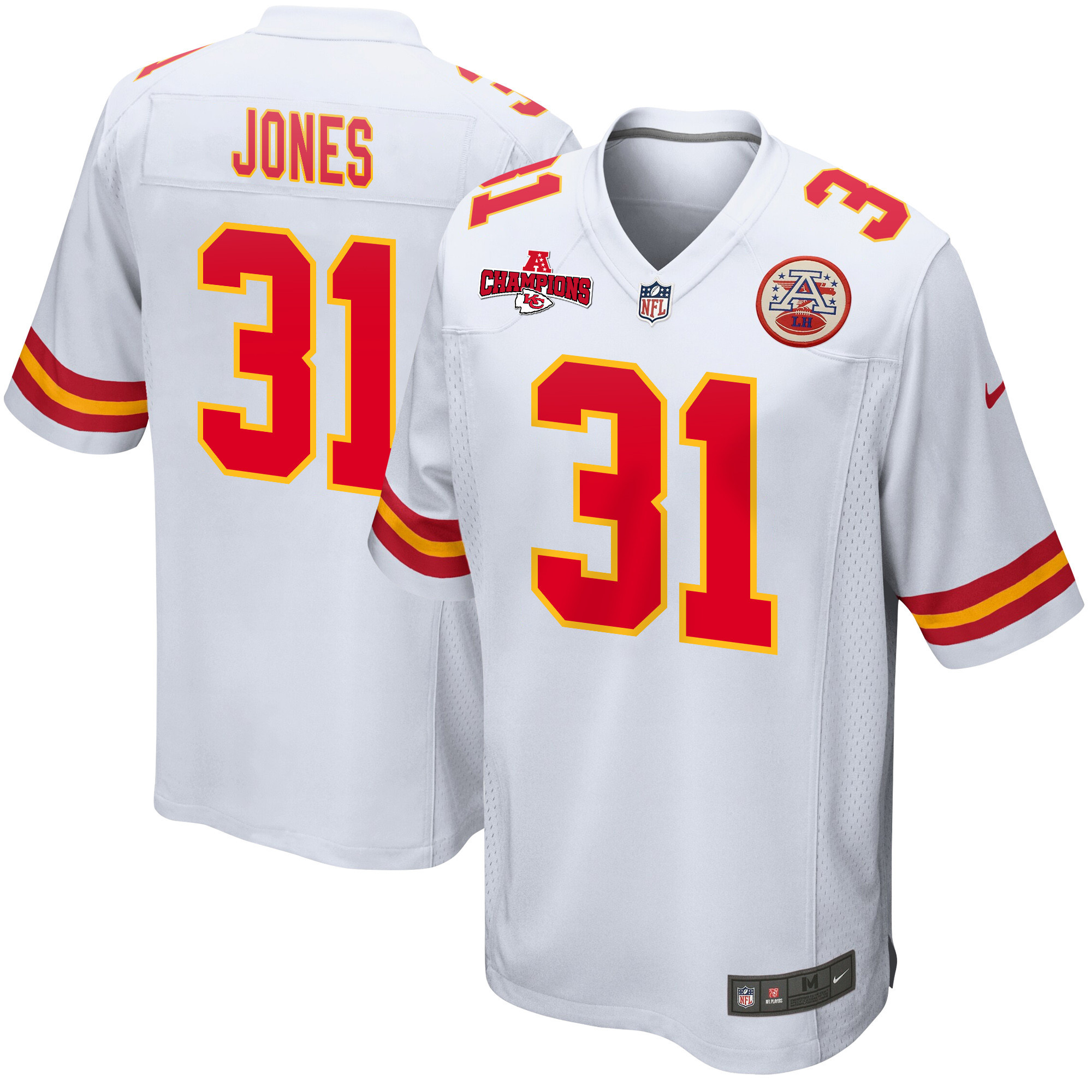 Nic Jones #31 Kansas City Chiefs Game Jersey - Men's | White