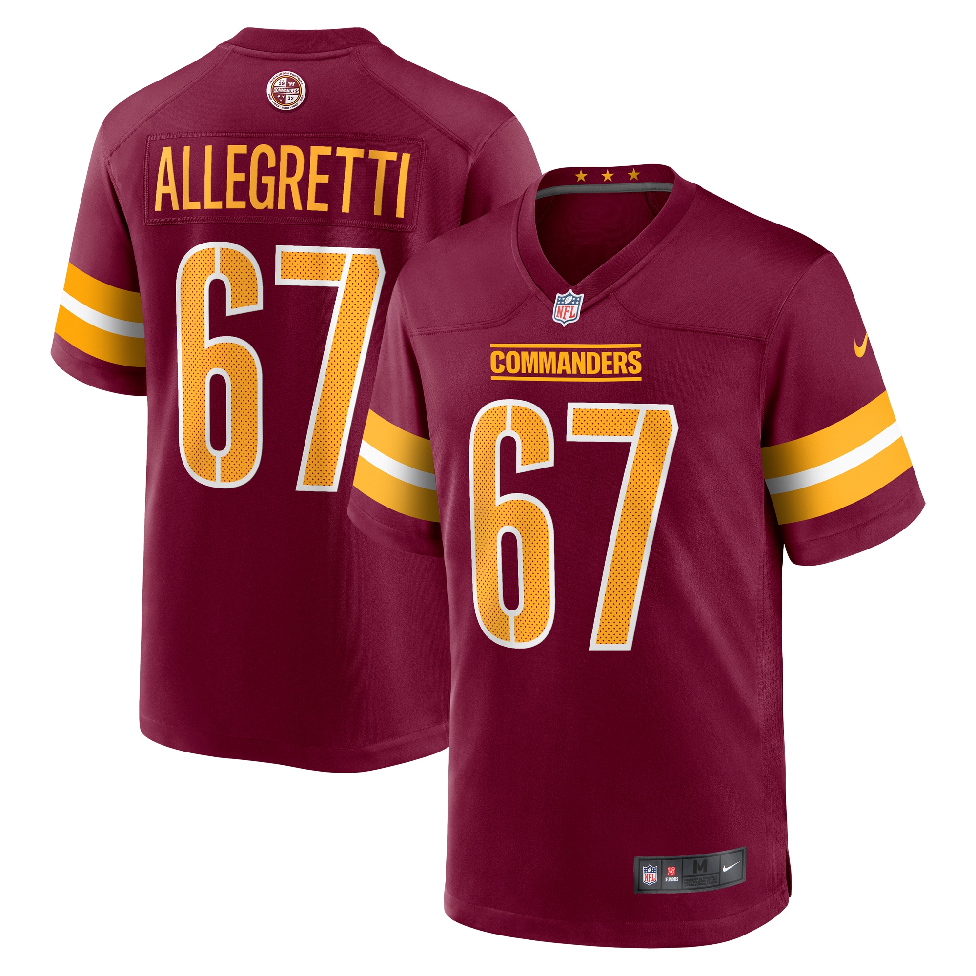 Nick Allegretti Washington Commanders Game Jersey - Men's