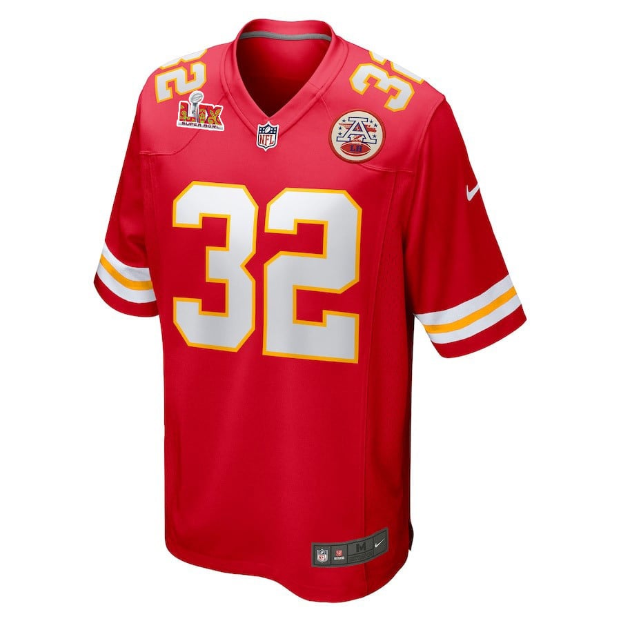 Alternative view of Nick Bolton #32 Kansas City Chiefs Super Bowl LIX Game Jersey - Youth | Red