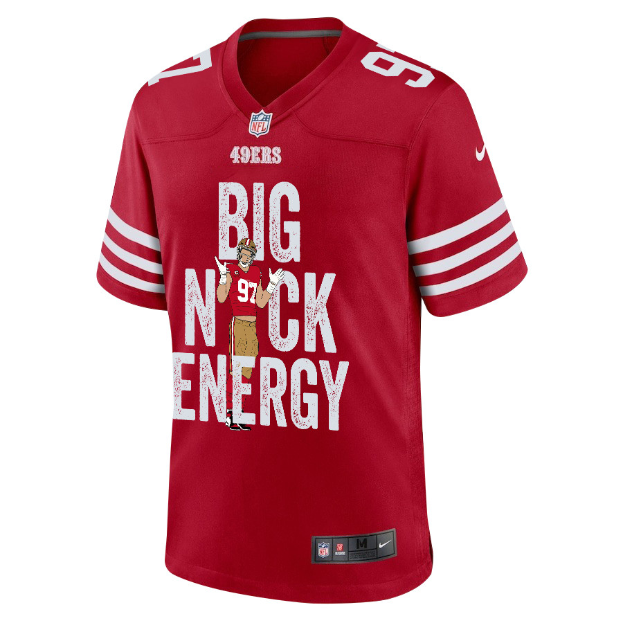 Alternative view of Nick Bosa #97 San Francisco 49ers Game Jersey - Men's | Scarlet