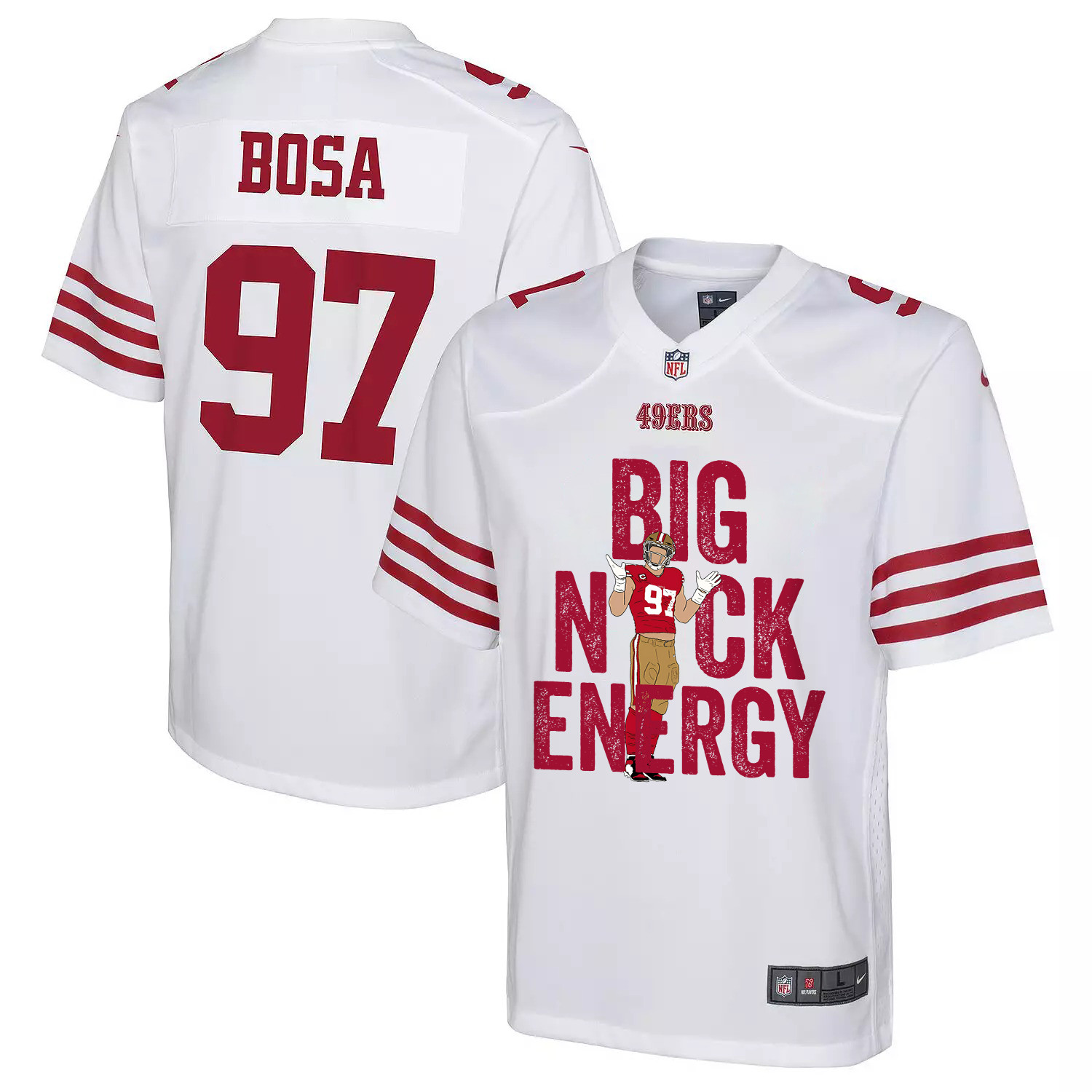 Nick Bosa #97 San Francisco 49ers Game Jersey - Youth | White