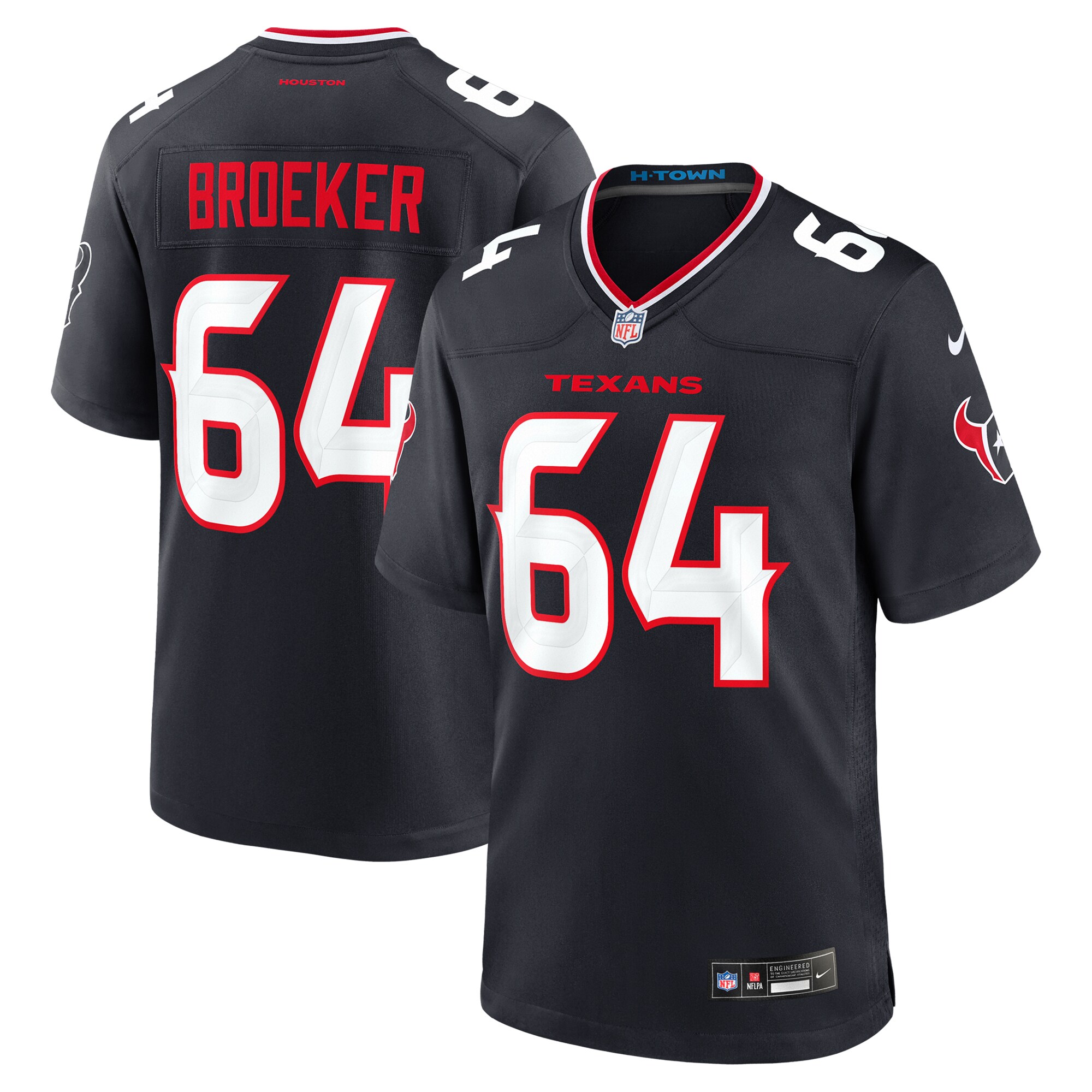 Nick Broeker Houston Texans Game Jersey - Men's