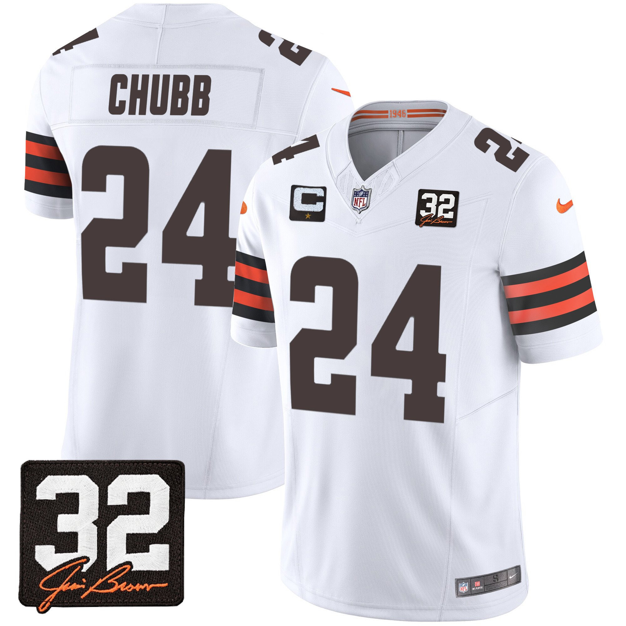 Nick Chubb #24 Cleveland Browns Game Jersey - Men's | White
