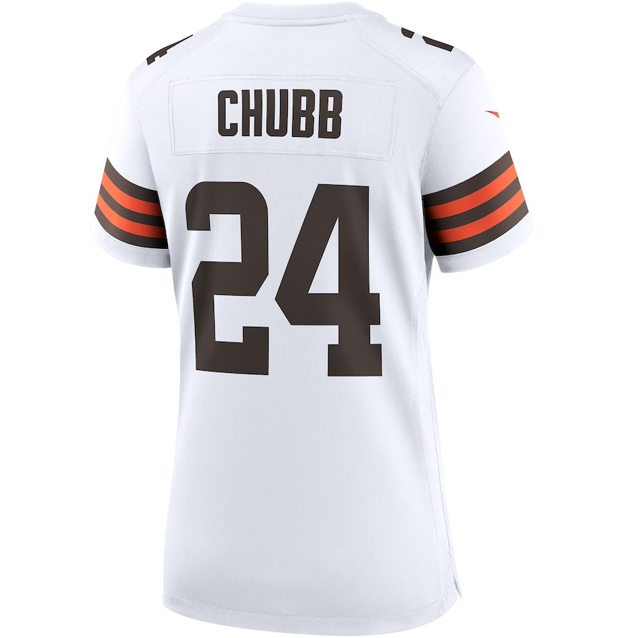 Nick Chubb #24 Cleveland Browns Game Jersey - Women's | White - Image 3