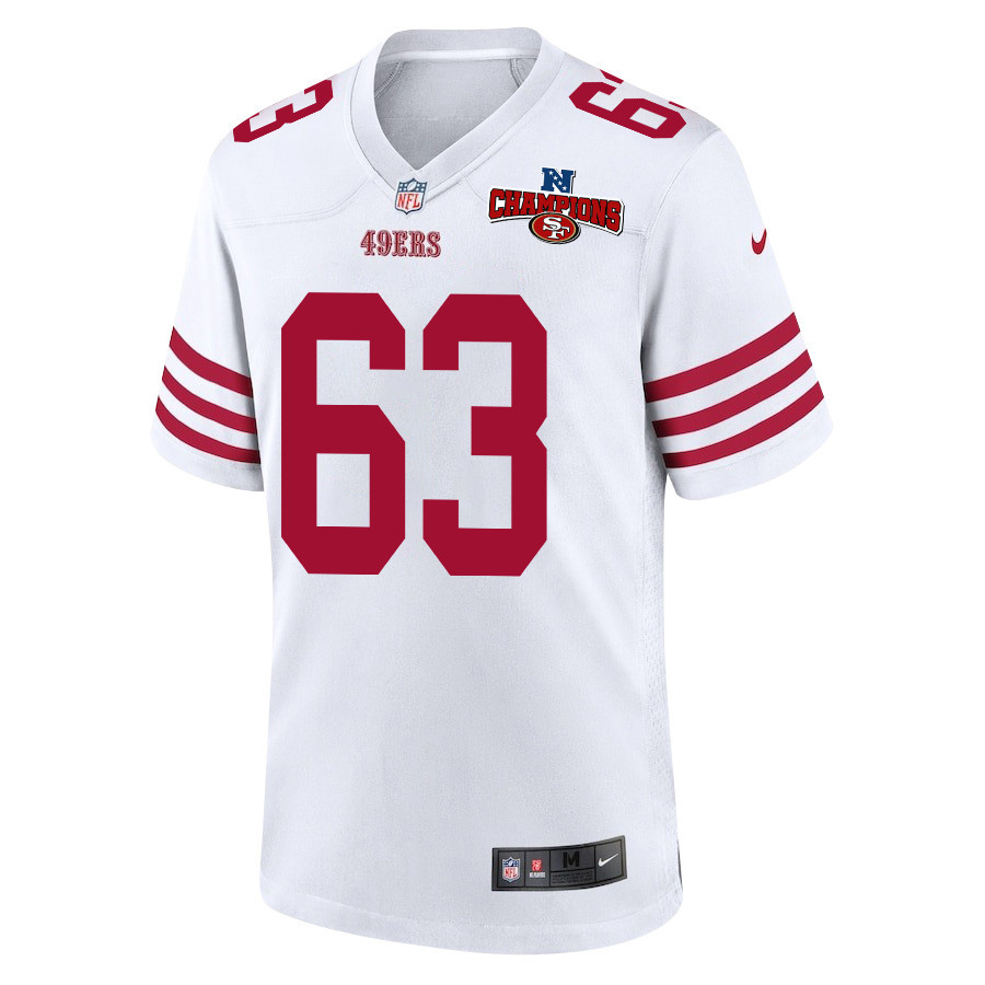 Nick Zakelj #63 San Francisco 49ers Game Jersey - Men's | White - Image 2