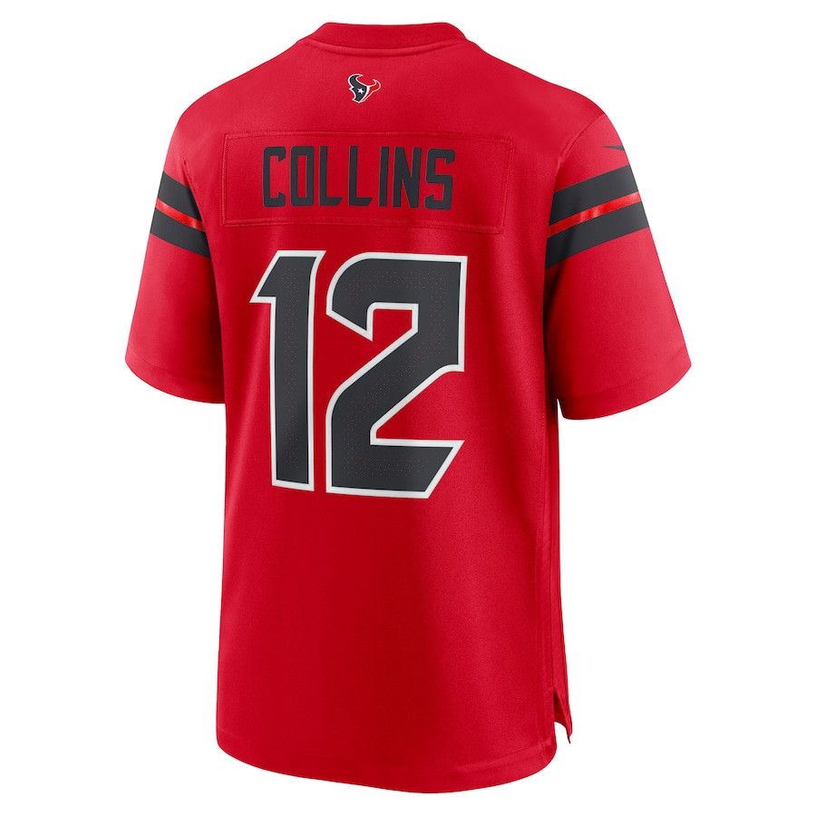 Nico Collins #12 Houston Texans Alternate Game Jersey - Men's | Red - Image 3