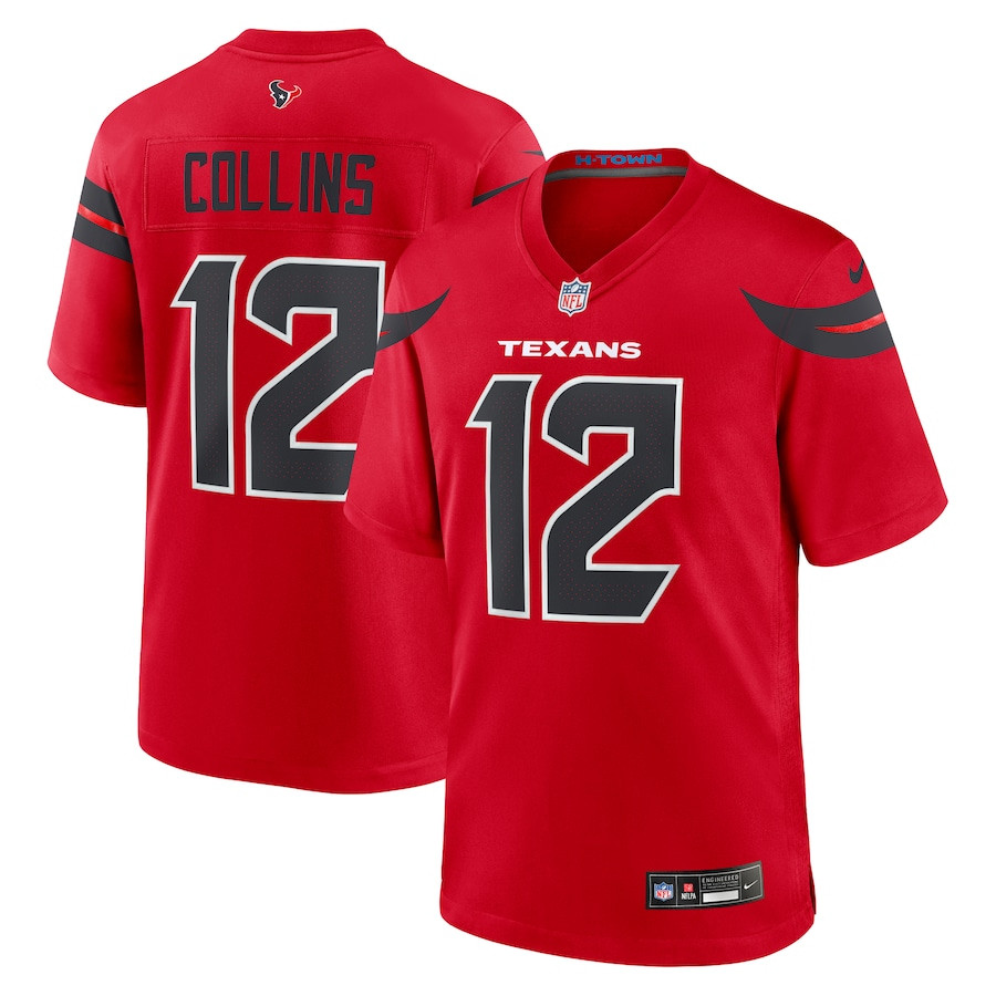 Nico Collins #12 Houston Texans Alternate Game Jersey - Men's | Red