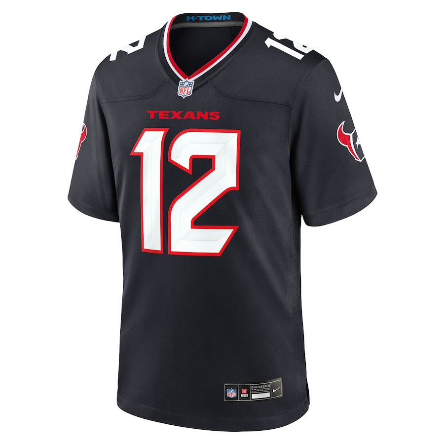 Alternative view of Nico Collins #12 Houston Texans Game Jersey - Men's | Navy