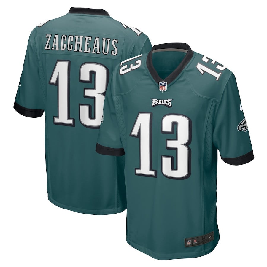Olamide Zaccheaus #13 Philadelphia Eagles Game Jersey - Men's | Midnight Green