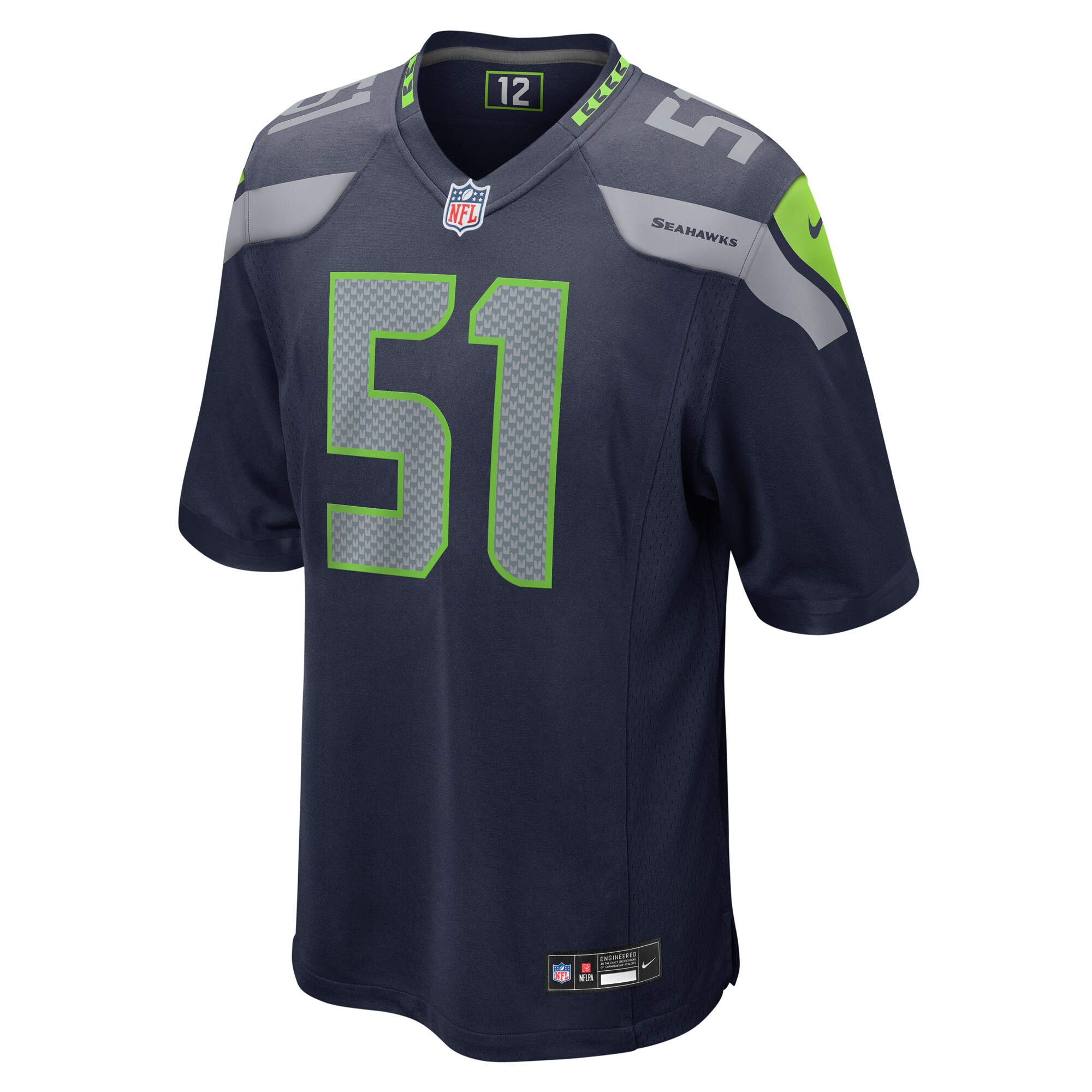 Alternative view of Olu Oluwatimi Seattle Seahawks Game Jersey - Men's
