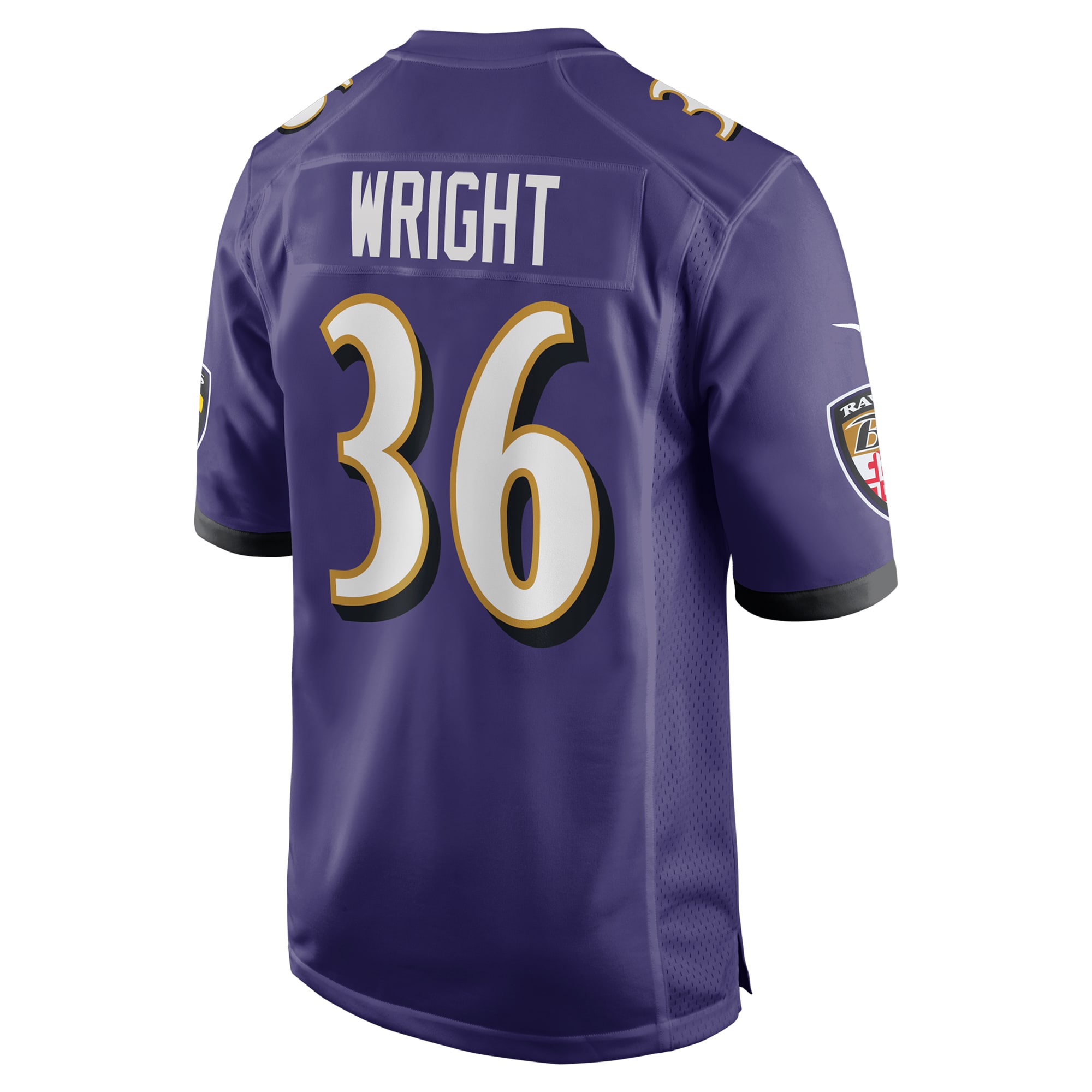 Owen Wright Baltimore Ravens Game Jersey - Men's - Image 3