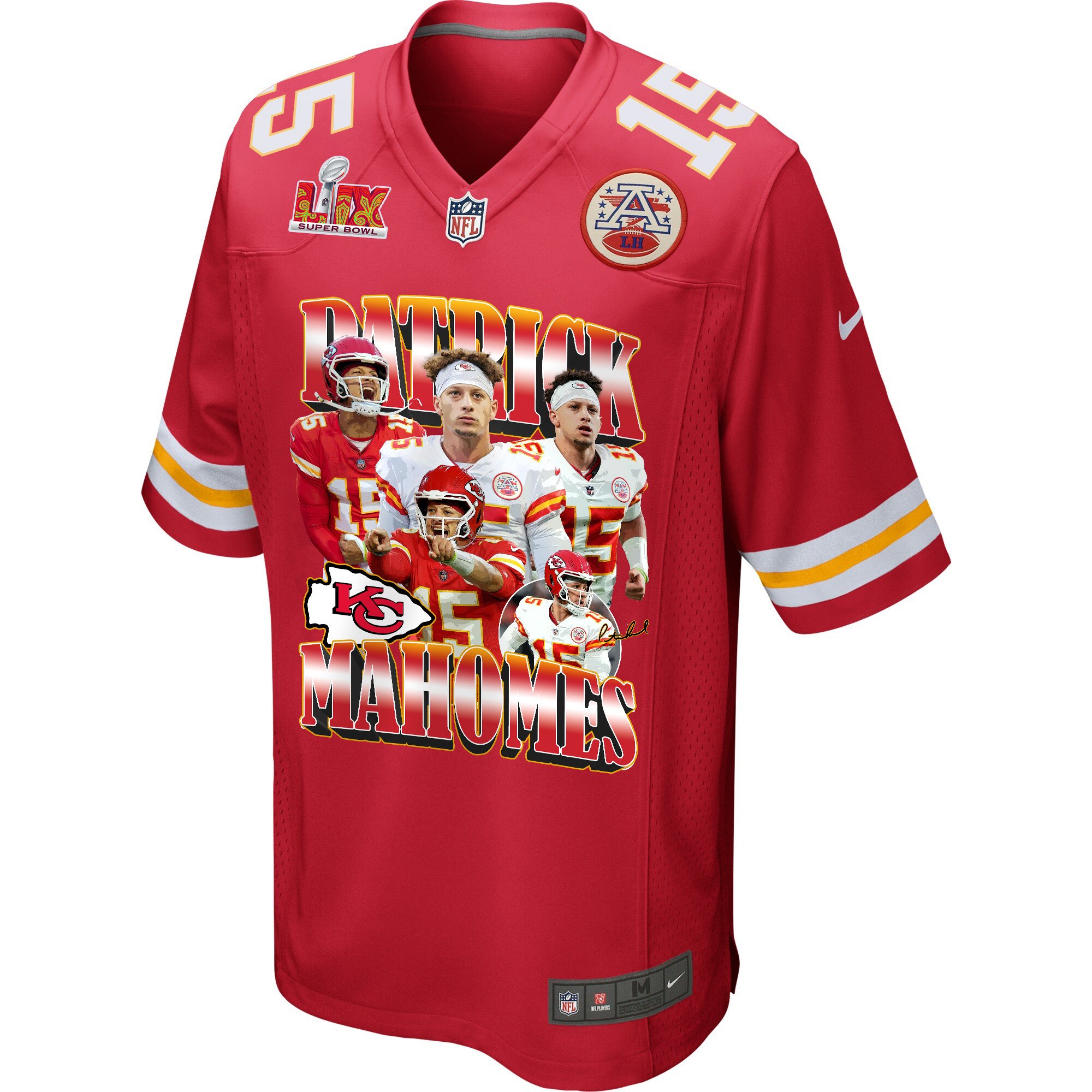 Alternative view of Patrick Mahomes #15 Kansas City Chiefs Game Jersey - Men's | Red