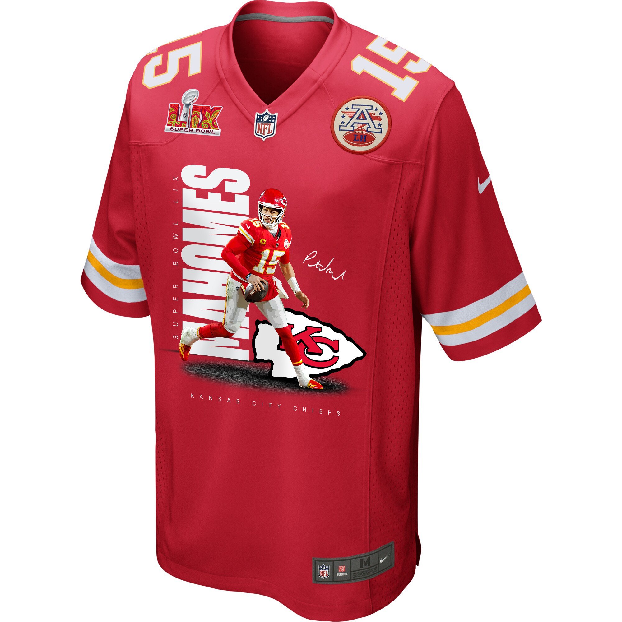 Alternative view of Patrick Mahomes #15 Kansas City Chiefs Game Jersey - Men's | Red