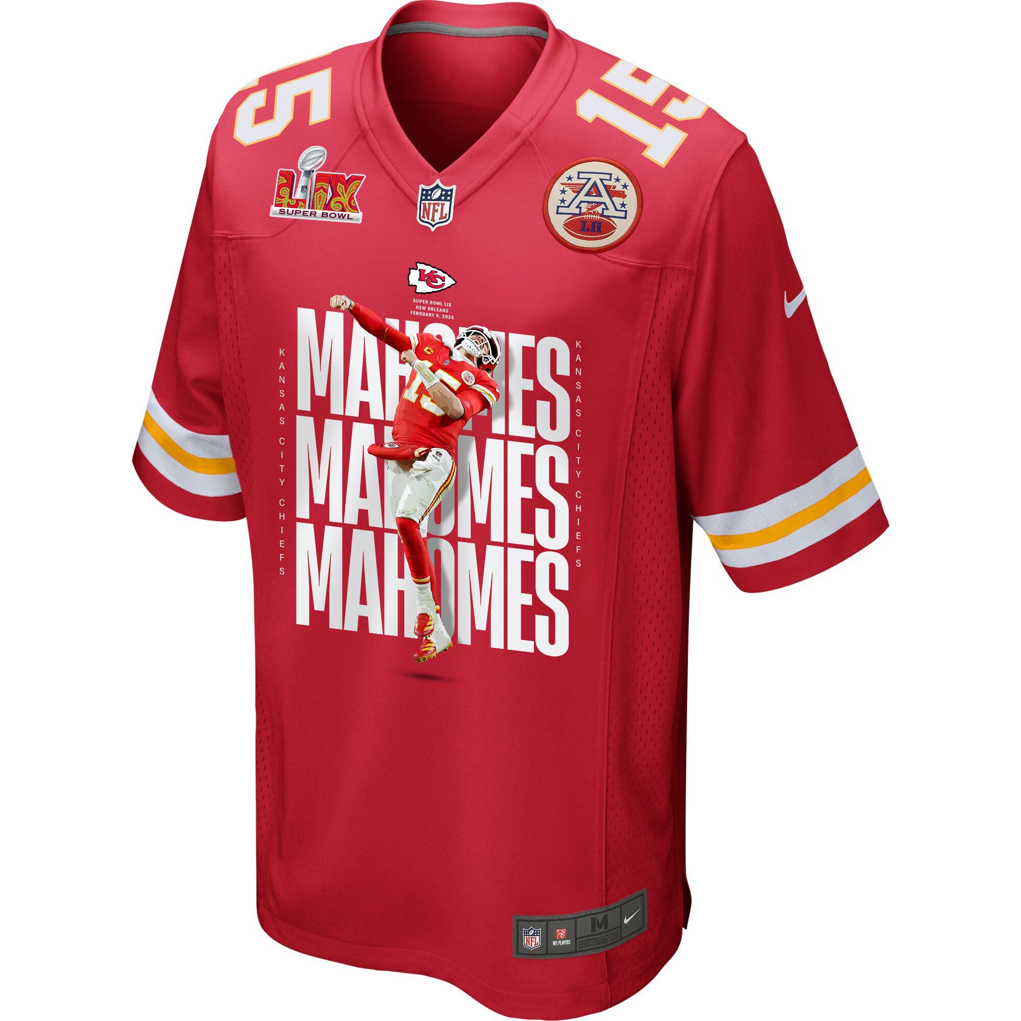 Alternative view of Patrick Mahomes #15 Kansas City Chiefs Game Jersey - Men's | Red