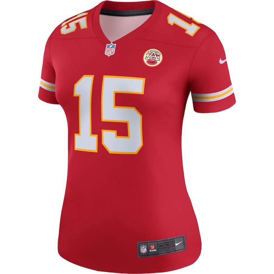 Alternative view of Patrick Mahomes #15 Kansas City Chiefs Legend Jersey - Women's | Red