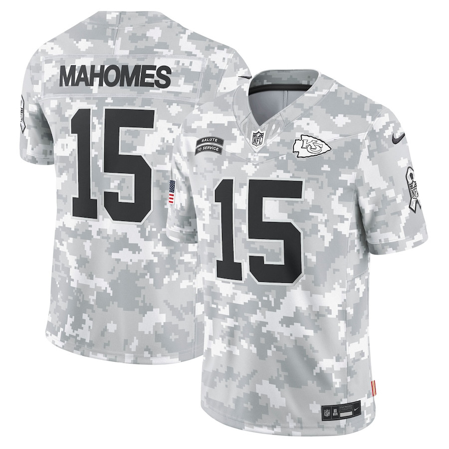 Patrick Mahomes #15 Kansas City Chiefs Salute To Service Limited Jersey - Men's | Arctic Camo