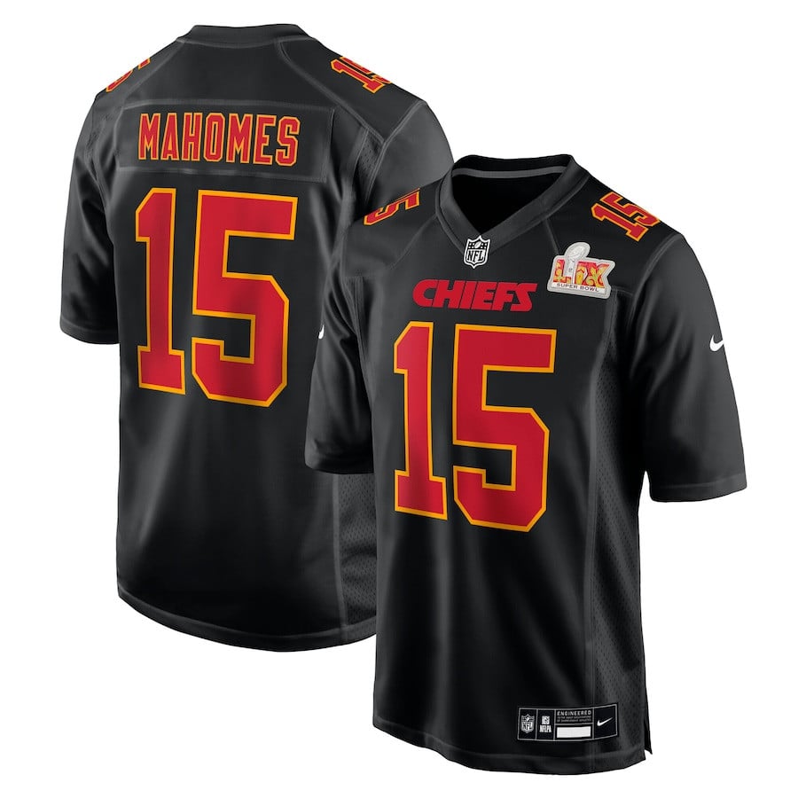 Patrick Mahomes #15 Kansas City Chiefs Super Bowl LIX Game Jersey - Men's | Carbon Black