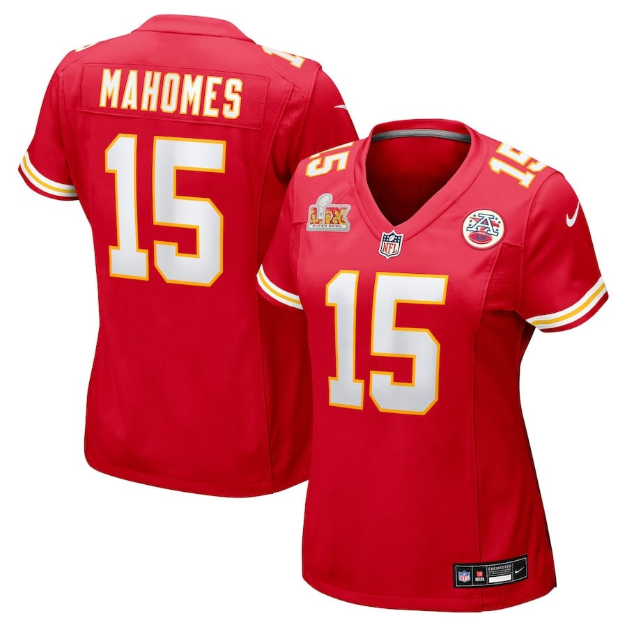 Patrick Mahomes #15 Kansas City Chiefs Super Bowl LIX Game Jersey - Women's | Red
