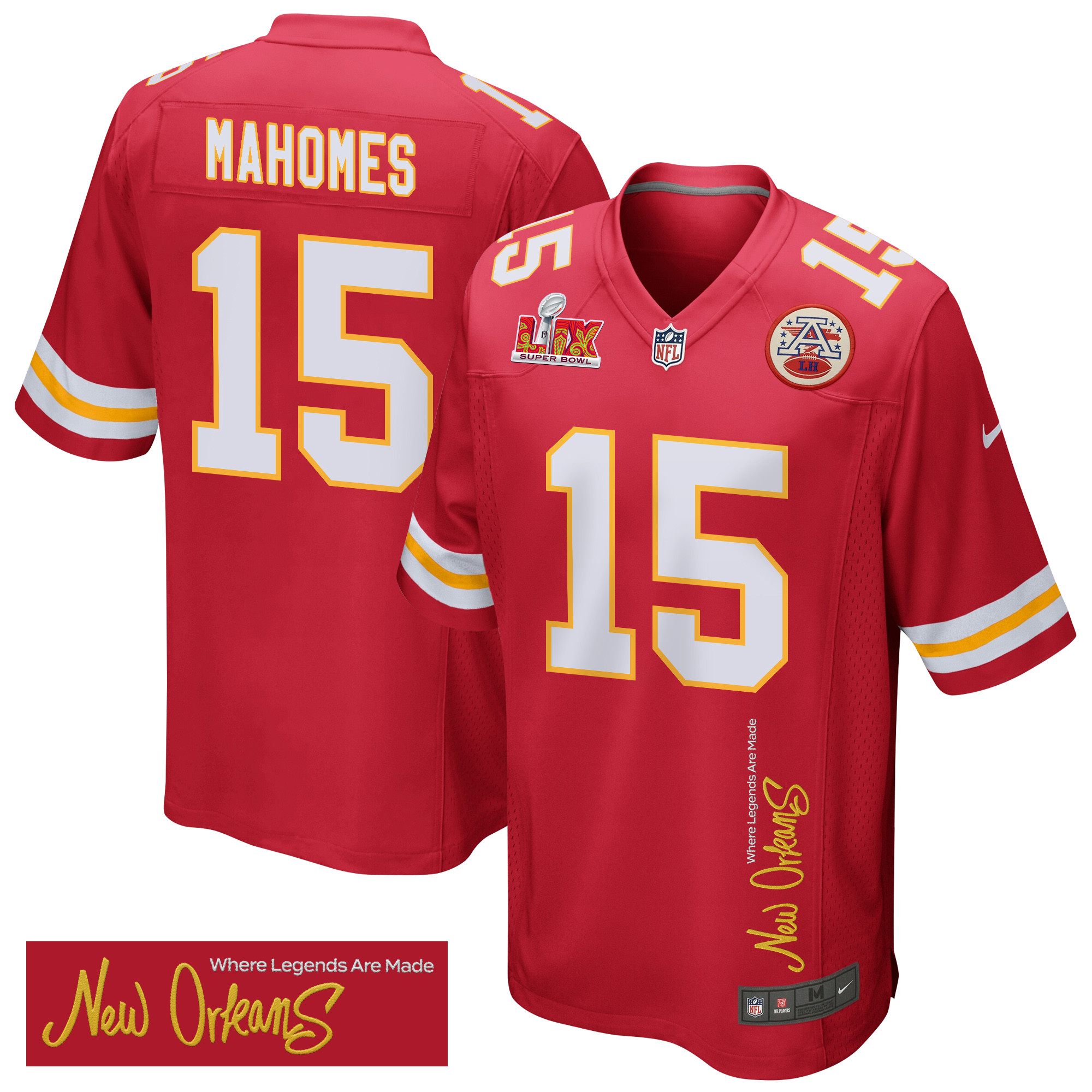 Patrick Mahomes #15 Kansas City Chiefs Super Bowl LIX Legend Jersey - Men's | Red
