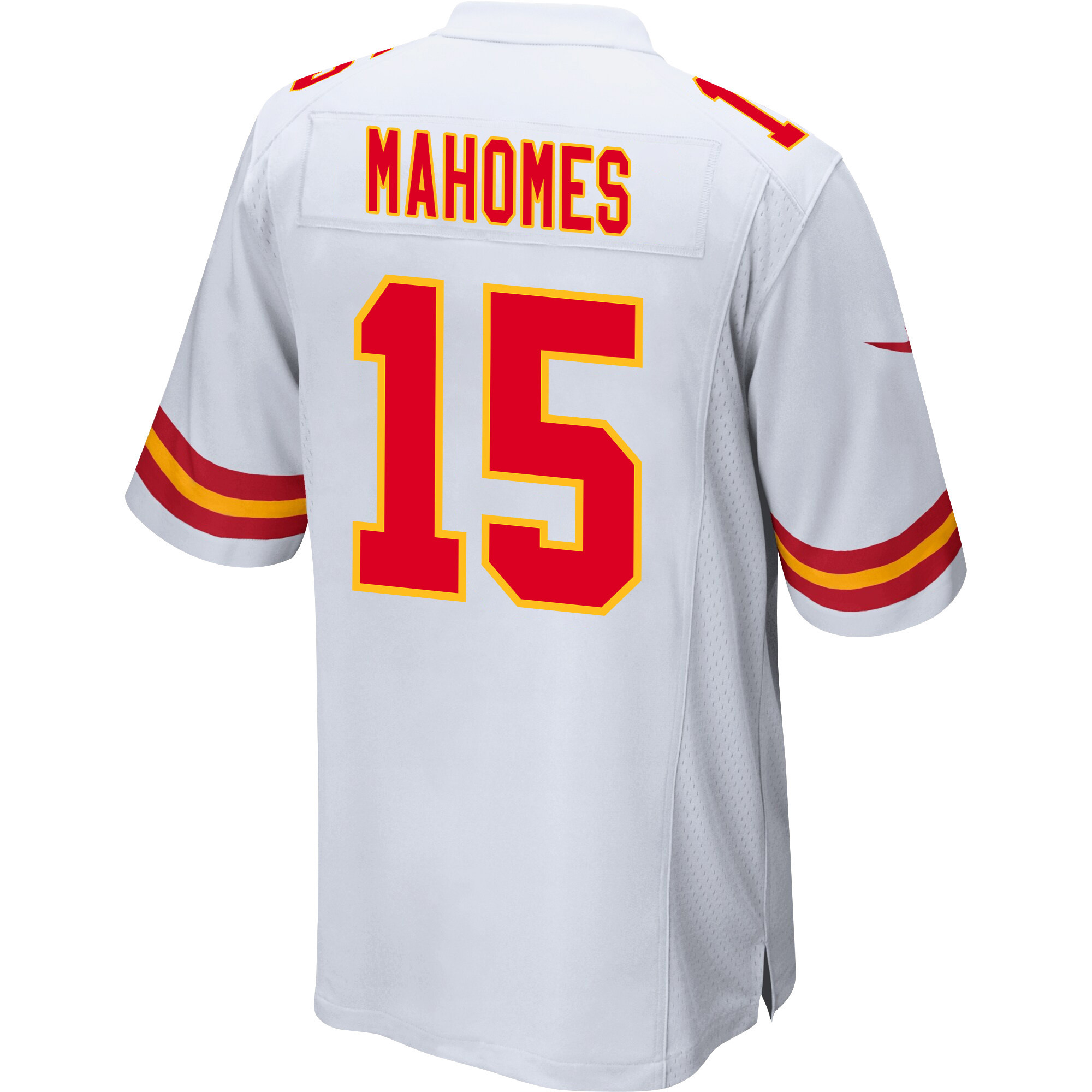 Patrick Mahomes #15 Kansas City Chiefs Super Bowl LVIII Champions 4 Stars Patch Game Jersey - Men's | White - Image 3