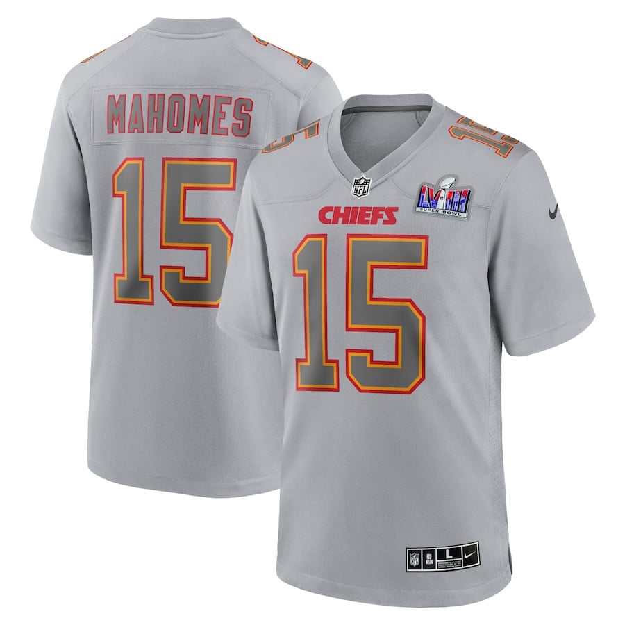 Patrick Mahomes #15 Kansas City Chiefs Super Bowl LVIII Game Jersey - Men's | Gray