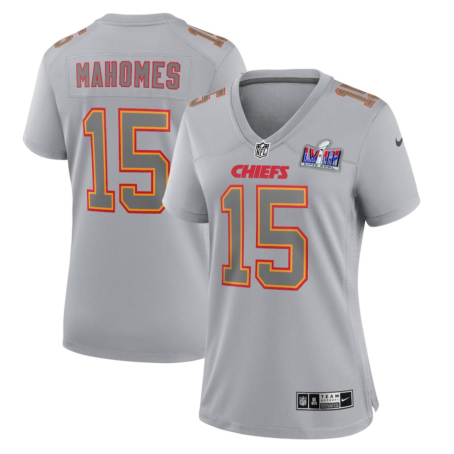 Patrick Mahomes #15 Kansas City Chiefs Super Bowl LVIII Game Jersey - Women's | Gray