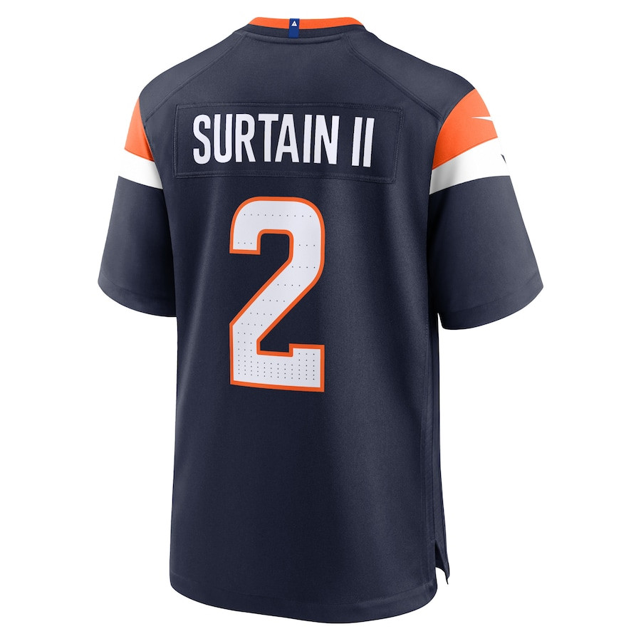 Patrick Surtain II #2 Denver Broncos Alternate Game Jersey - Men's | Navy - Image 3