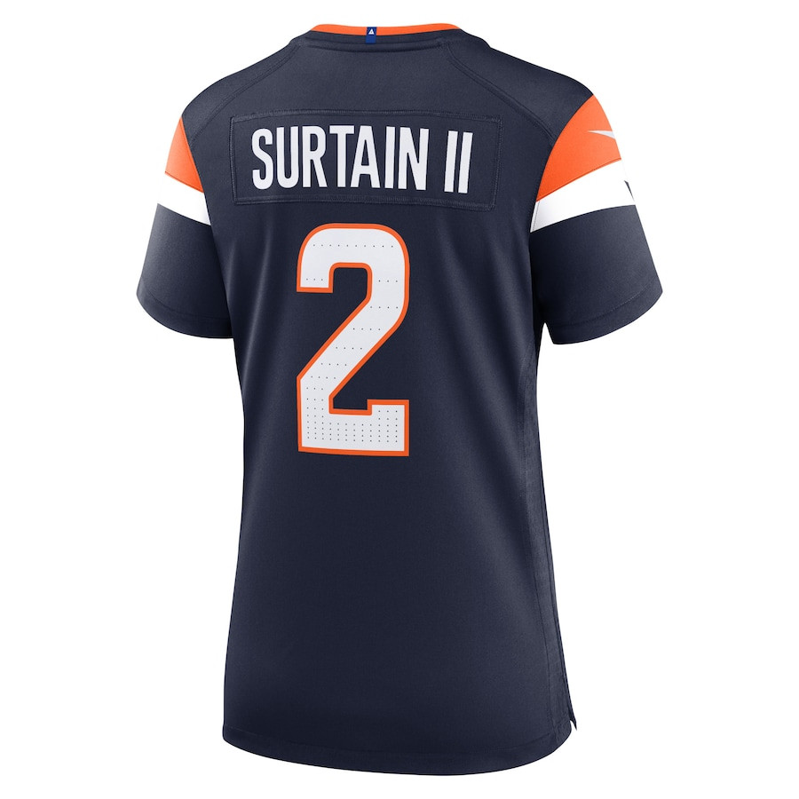 Patrick Surtain II #2 Denver Broncos Alternate Game Jersey - Women's | Navy - Image 3