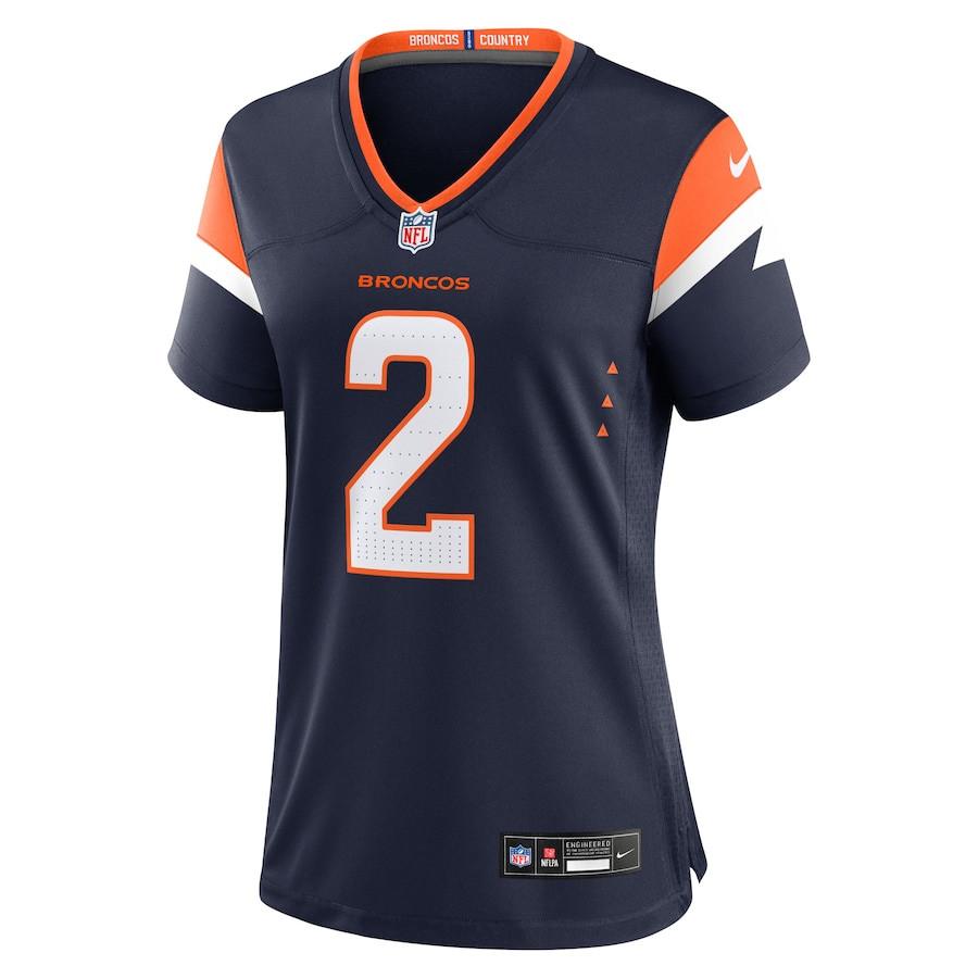 Alternative view of Patrick Surtain II #2 Denver Broncos Alternate Game Jersey - Women's | Navy