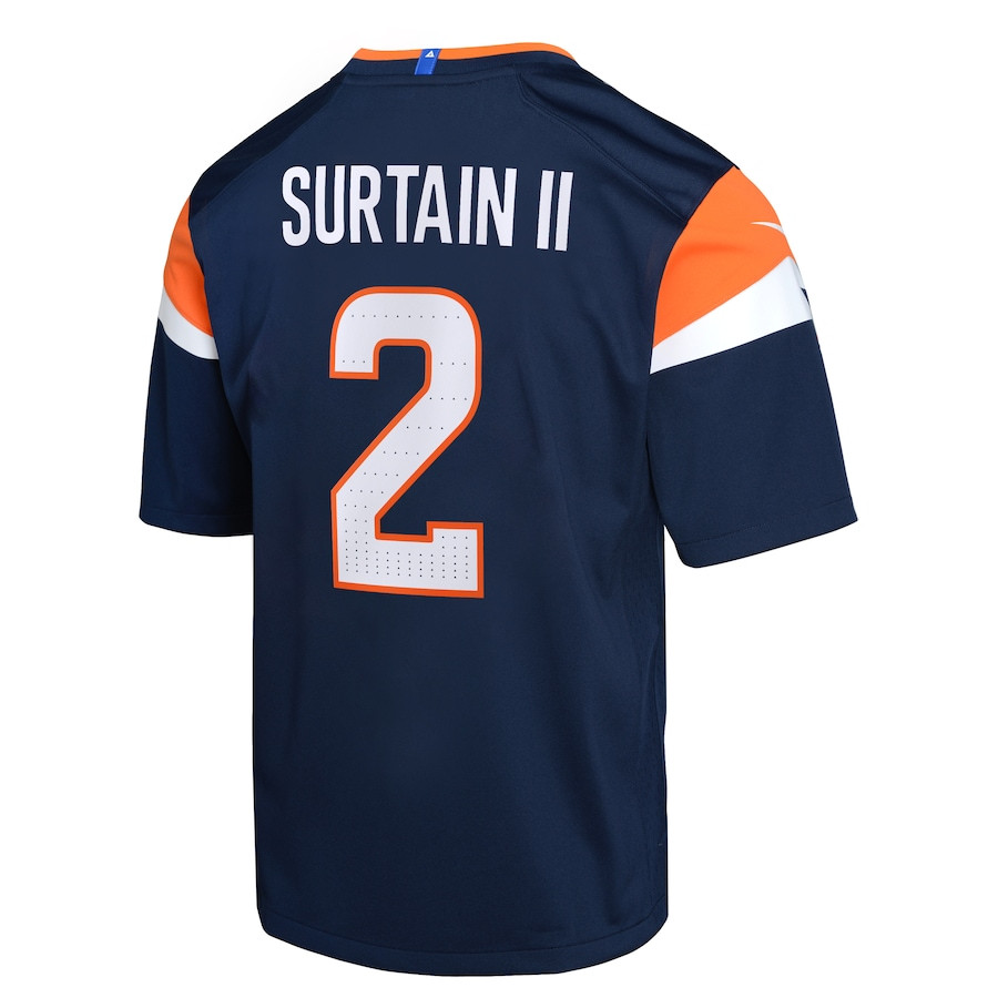 Patrick Surtain II #2 Denver Broncos Alternate Game Jersey - Youth | Navy - Image 3