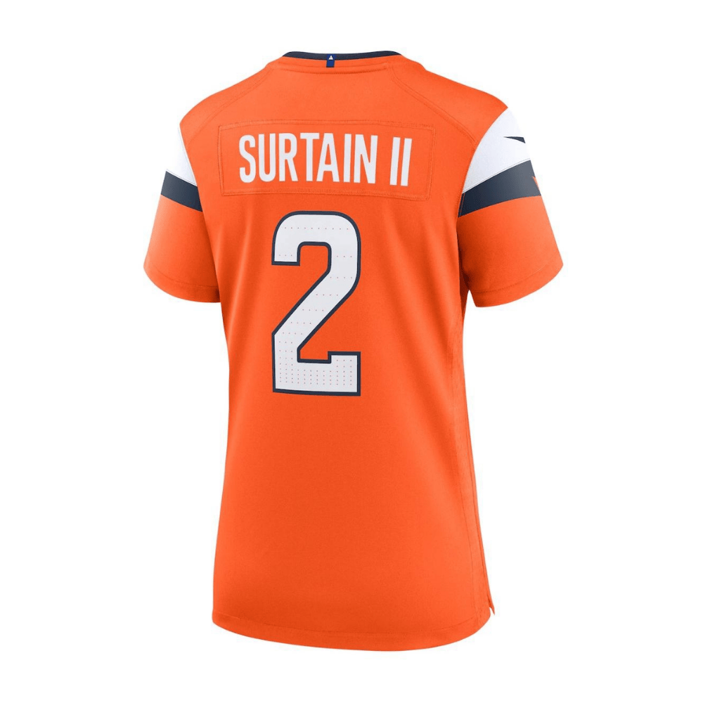 Alternative view of Patrick Surtain II #2 Denver Broncos Game Jersey - Women's | Orange