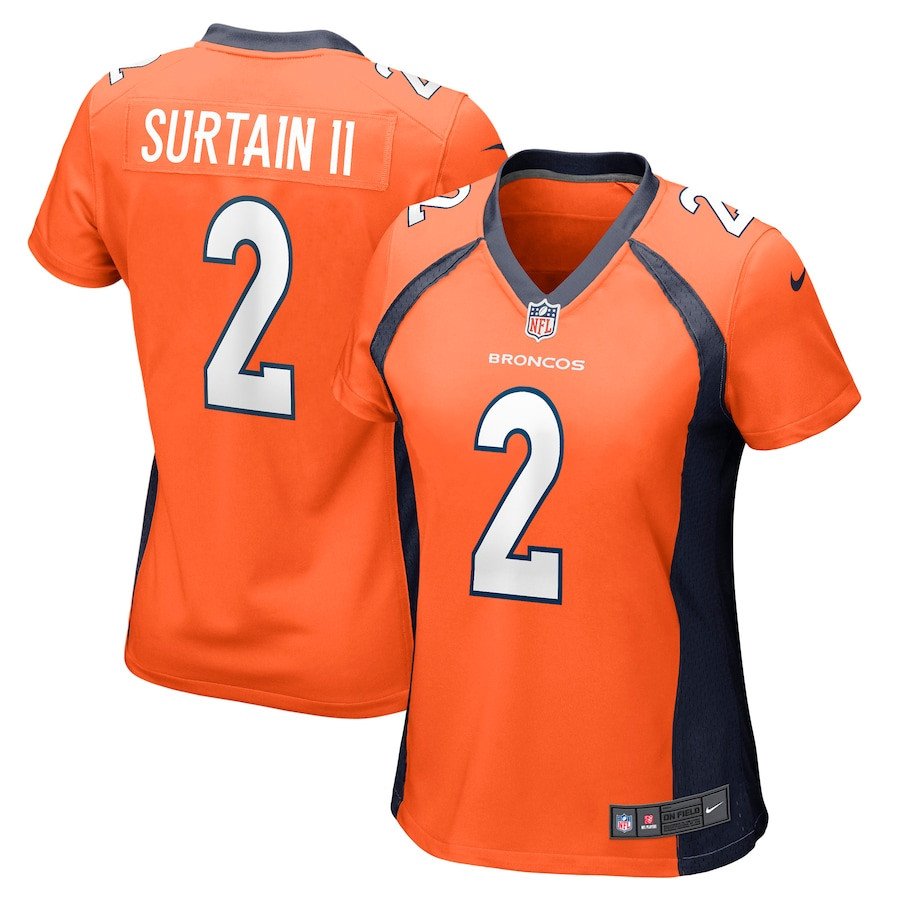 Patrick Surtain II #2 Denver Broncos Game Jersey - Women's | Orange