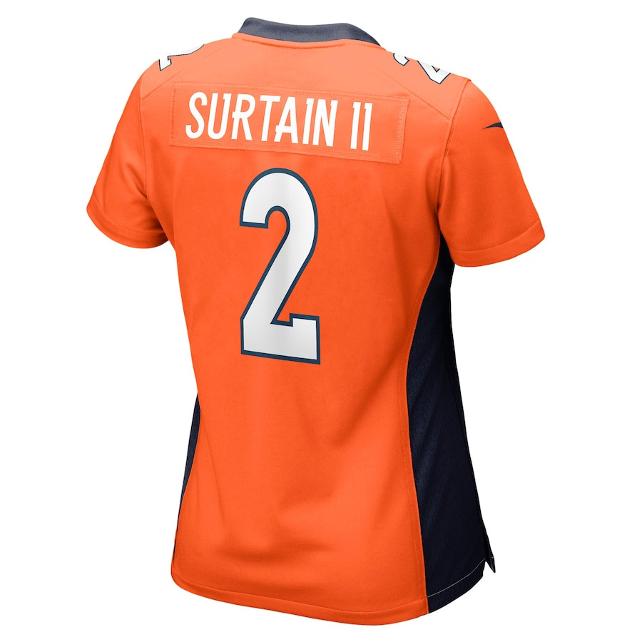 Patrick Surtain II #2 Denver Broncos Game Jersey - Women's | Orange - Image 3