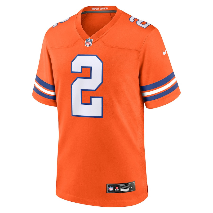 Alternative view of Patrick Surtain II #2 Denver Broncos Throwback Game Jersey - Men's | Orange