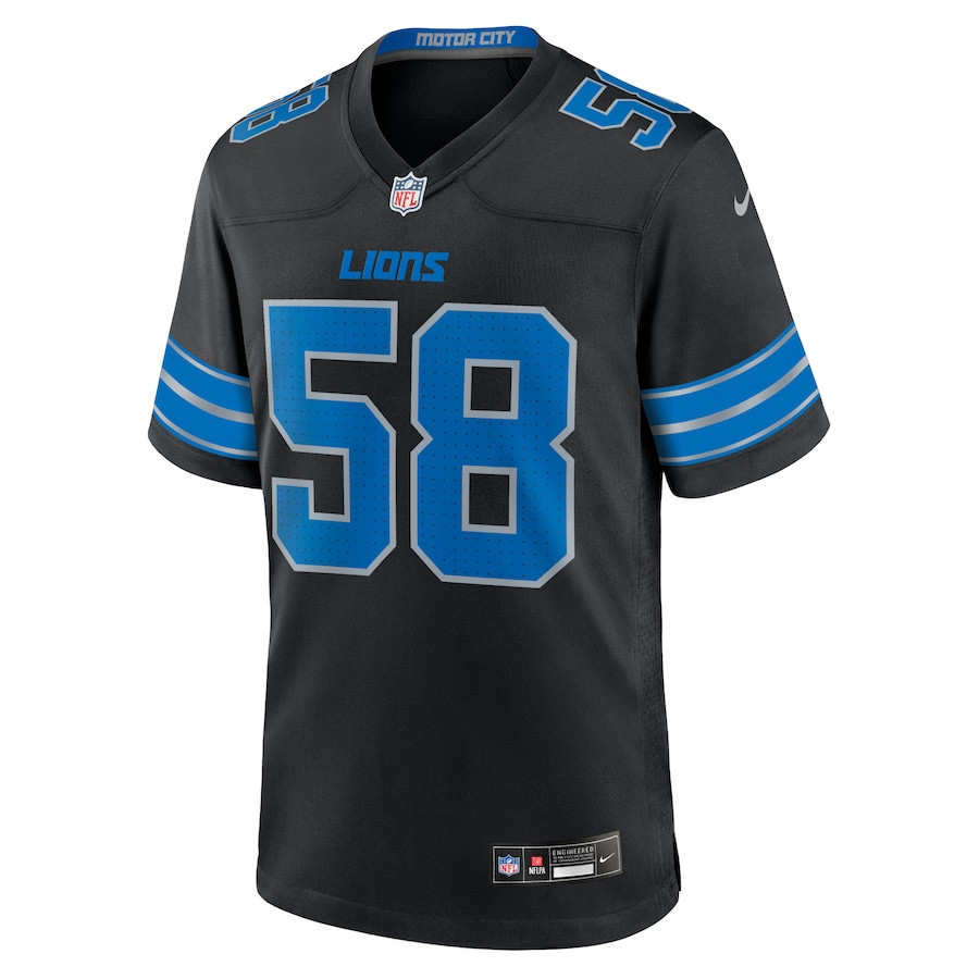 Alternative view of Penei Sewell #58 Detroit Lions 2nd Alternate Game Jersey - Men's | Black