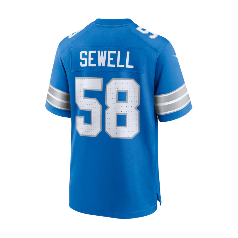 Penei Sewell #58 Detroit Lions Game Jersey - Men's | Blue - Image 3