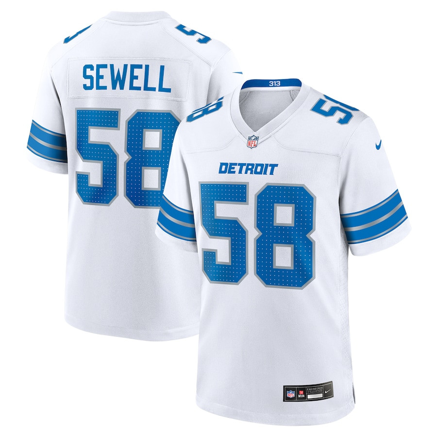 Penei Sewell #58 Detroit Lions Game Jersey - Men's | White
