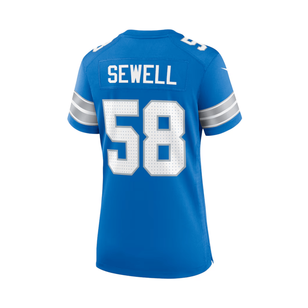 Alternative view of Penei Sewell #58 Detroit Lions Game Jersey - Women's | Blue