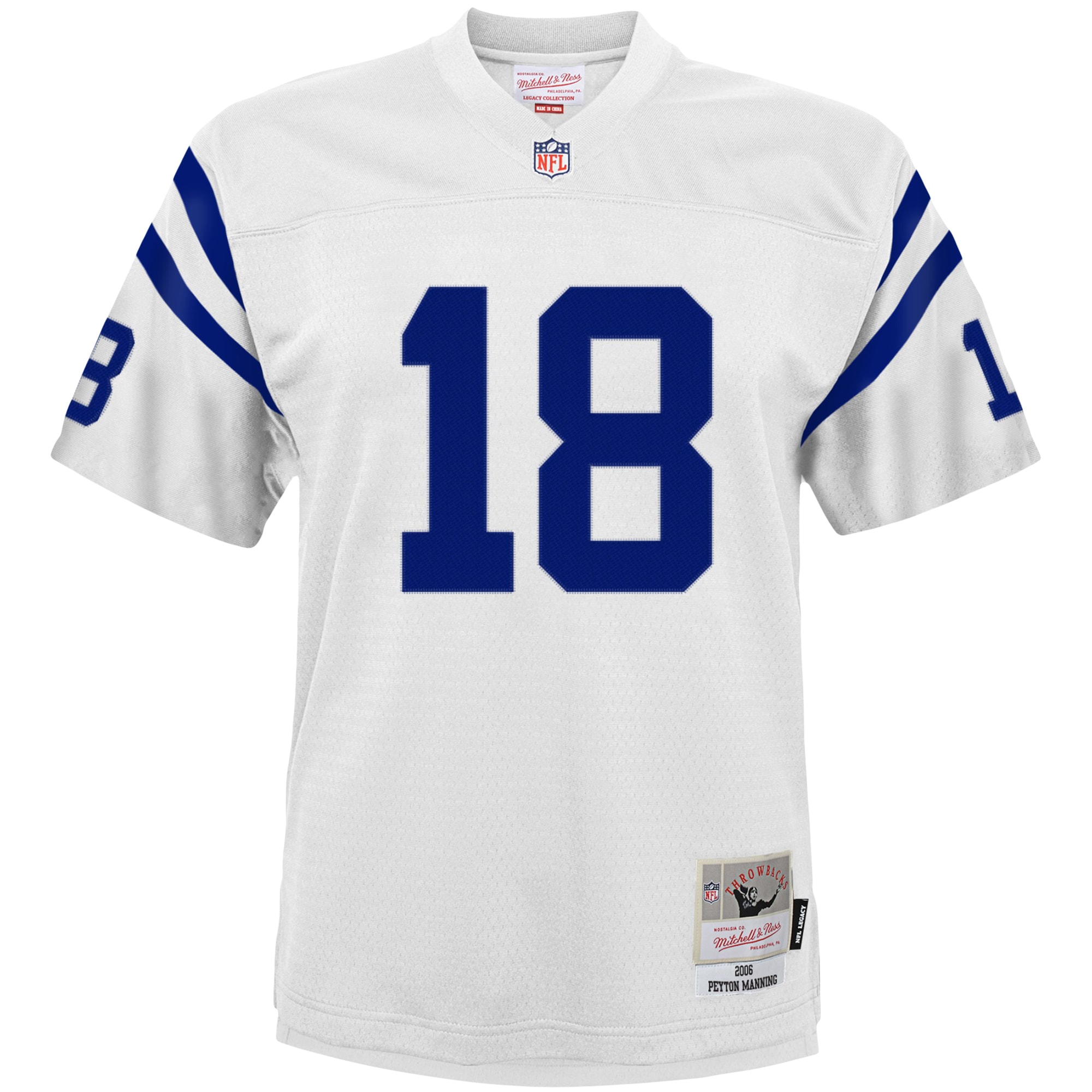 Alternative view of Peyton Manning Mitchell & Ness Indianapolis Colts Retired Player Game Jersey - Youth