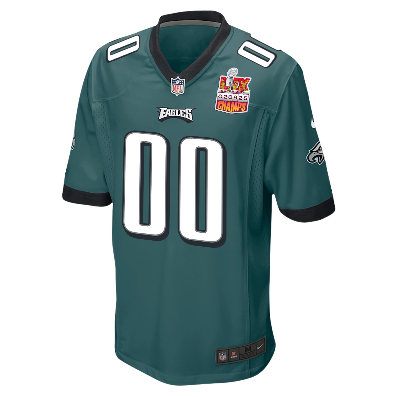 Philadelphia Eagles Super Bowl LIX Champions Patch Game Jersey - Men's | Midnight Green - Image 3