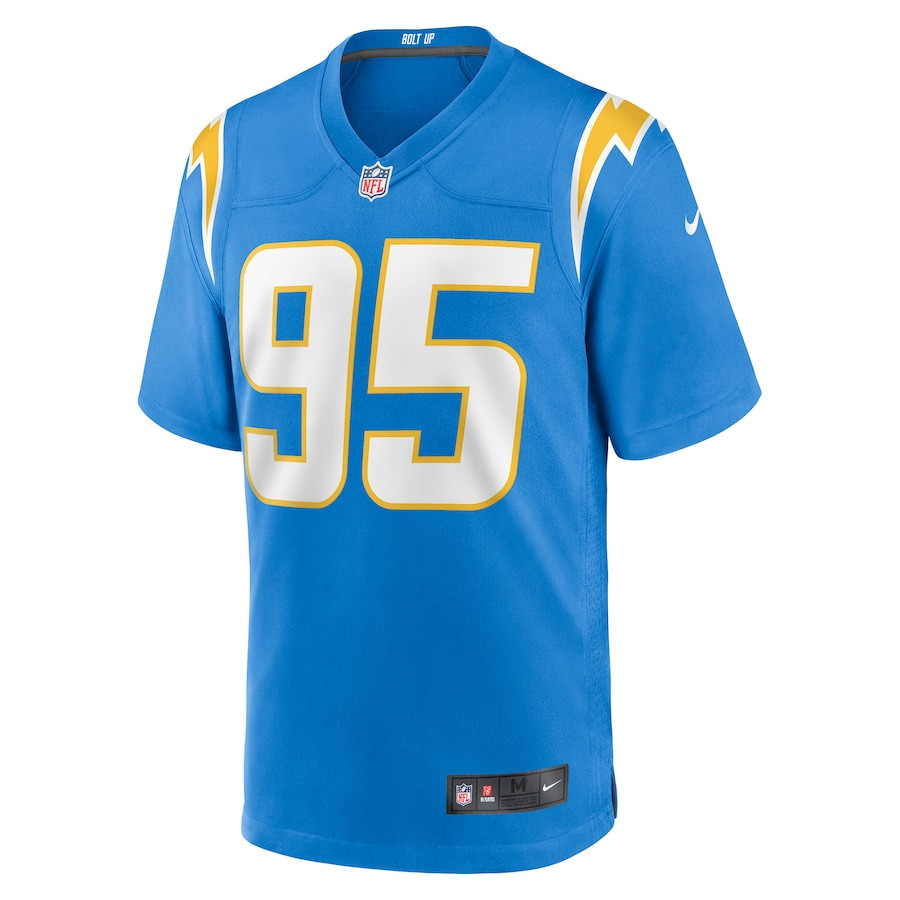 Alternative view of Poona Ford #95 Los Angeles Chargers Game Jersey - Men's | Powder Blue