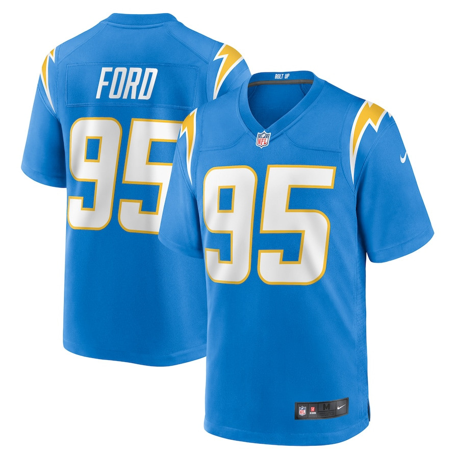 Poona Ford #95 Los Angeles Chargers Game Jersey - Men's | Powder Blue