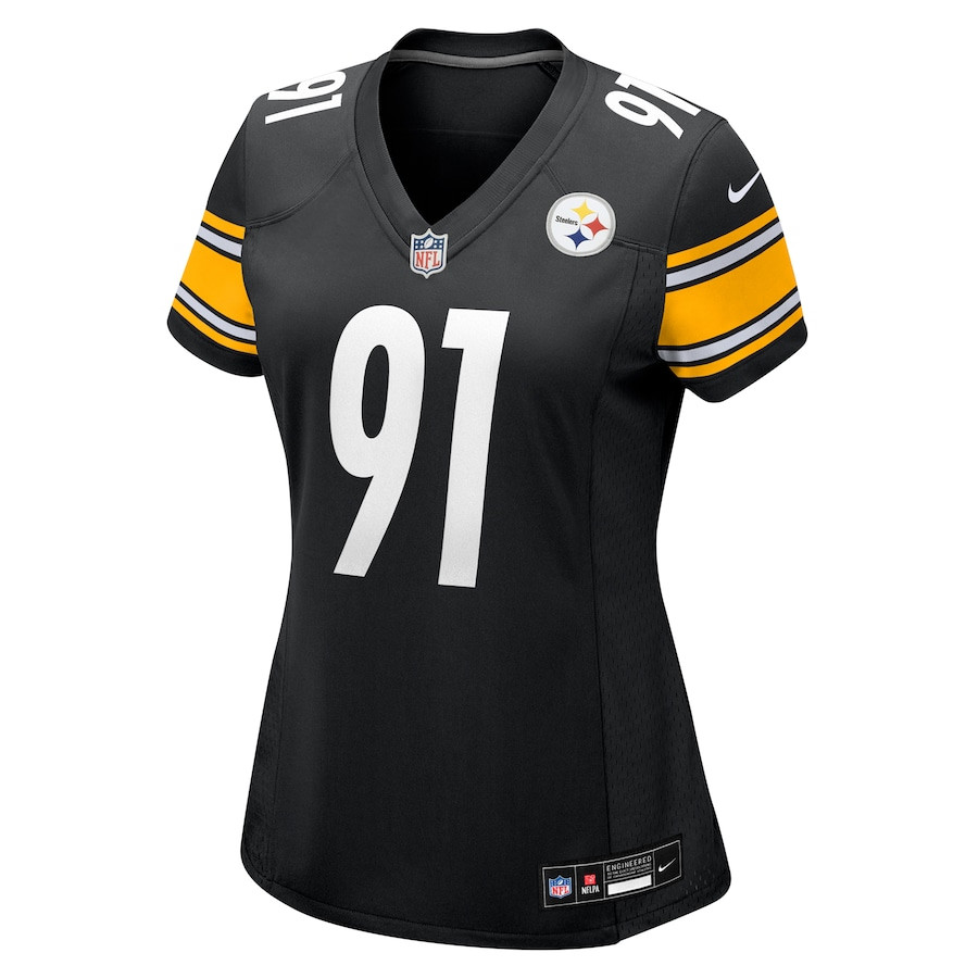 Alternative view of Preston Smith #91 Pittsburgh Steelers Game Jersey - Women's | Black