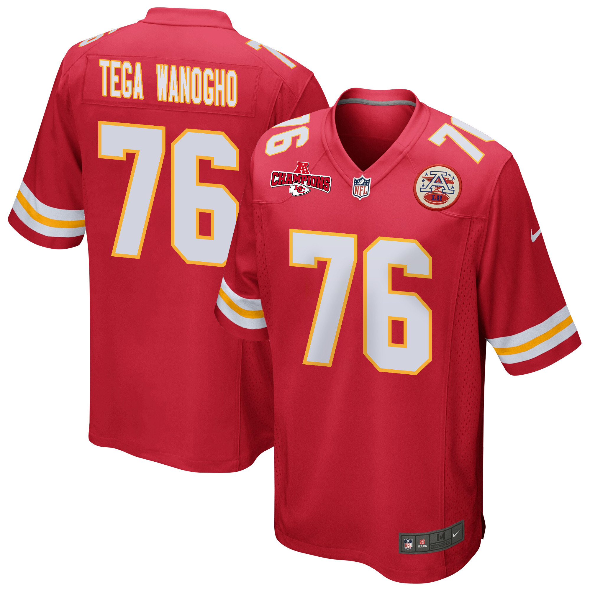 Prince Tega Wanogho #76 Kansas City Chiefs Game Jersey - Men's | Red